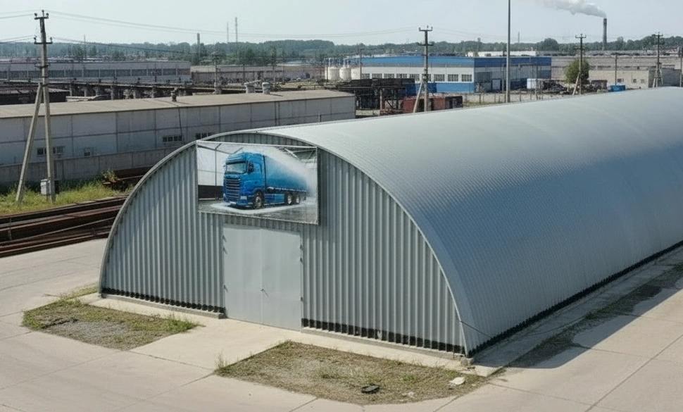 Ангар для грузовой автомойки 44х25х12,5 м